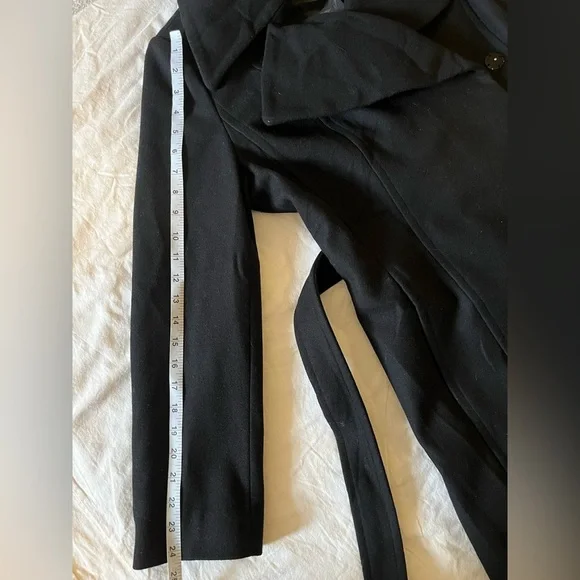 London Fog Black Belted Wool Wrap Coat Size Large. - Picture 15 of 16